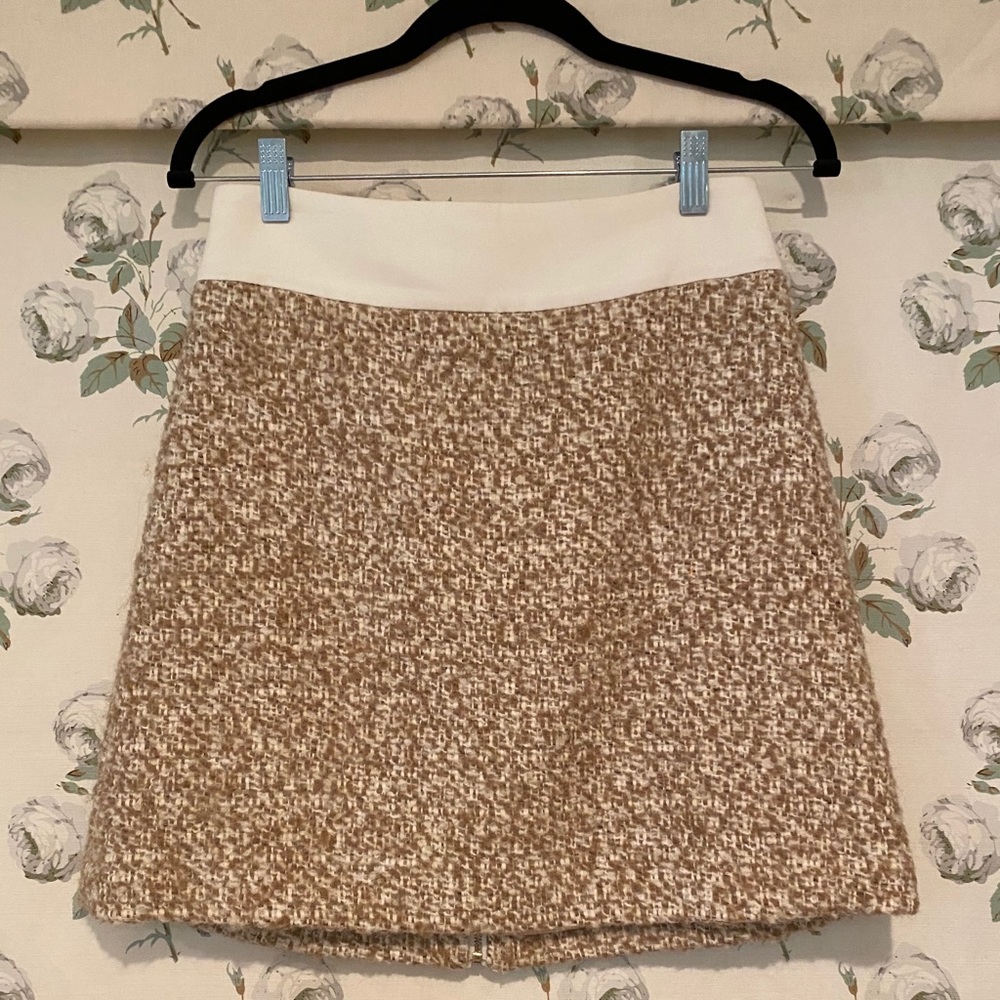Club Monaco Tan and Cream Mini Skirt